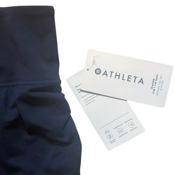 Athleta Elation 2 in 1 7/8 Skirted Active Tight in Powervita Navy NWT Size Small - Picture 6 of 7